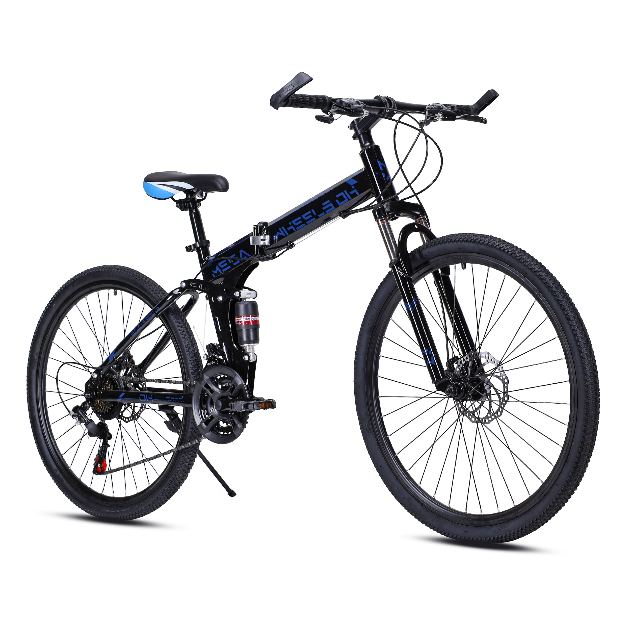 Велосипед 26" рама 17" 21sp  MEGAWHEELS DH чёрный-синий