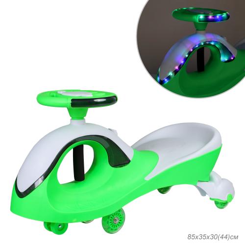 Толокар COMIRON QT-8098/светящиеся полиуретановые колеса 90 мм/ Зеленый/уп4