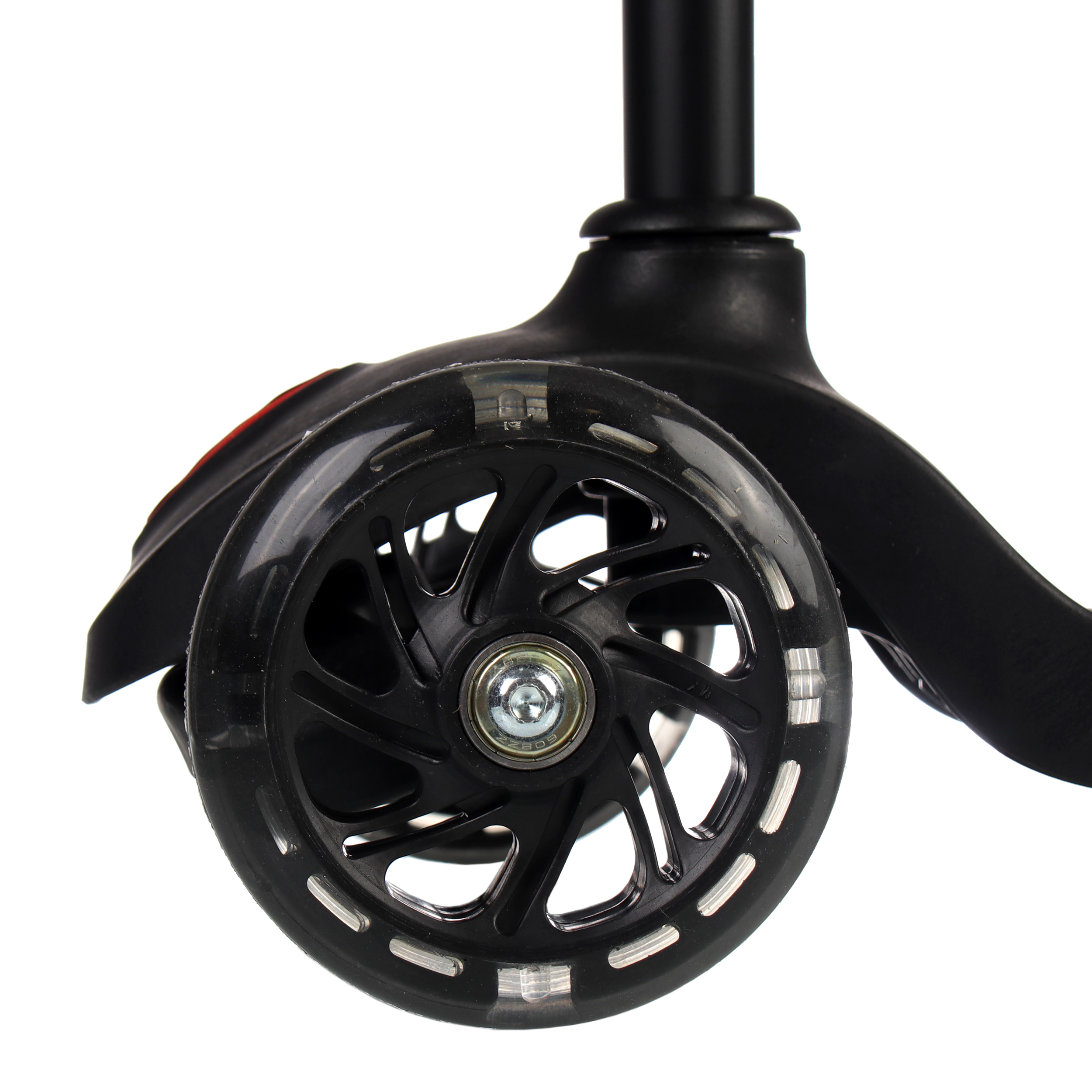 Самокат трехколесный облегчённый для детей от 2-х лет Yeenot GT2018-4, нагрузка до 30кг, вес 1,4кг, светящиеся колёса PU 110мм, цвет Черный  БК/уп10