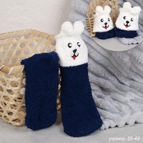 Носки женские флисовые р. 35-40 Лапки новогодний №13 / MNZ-16/13 /уп 12 /700654