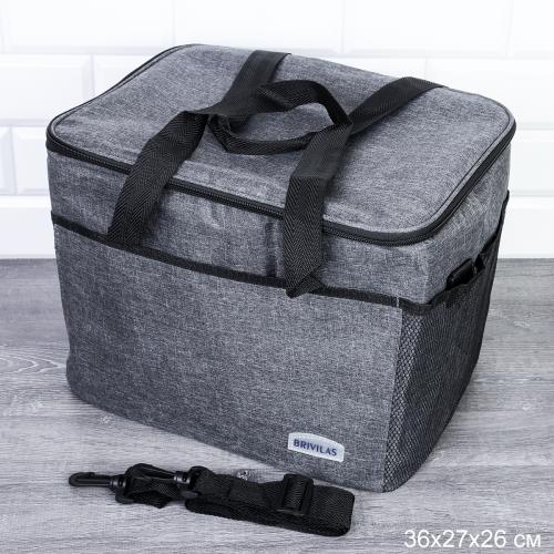 Сумка с эффектом сохранения холода, тепла/термосумка / DFB12822dark-grey /уп 50/* 36х26х27 см 22 л