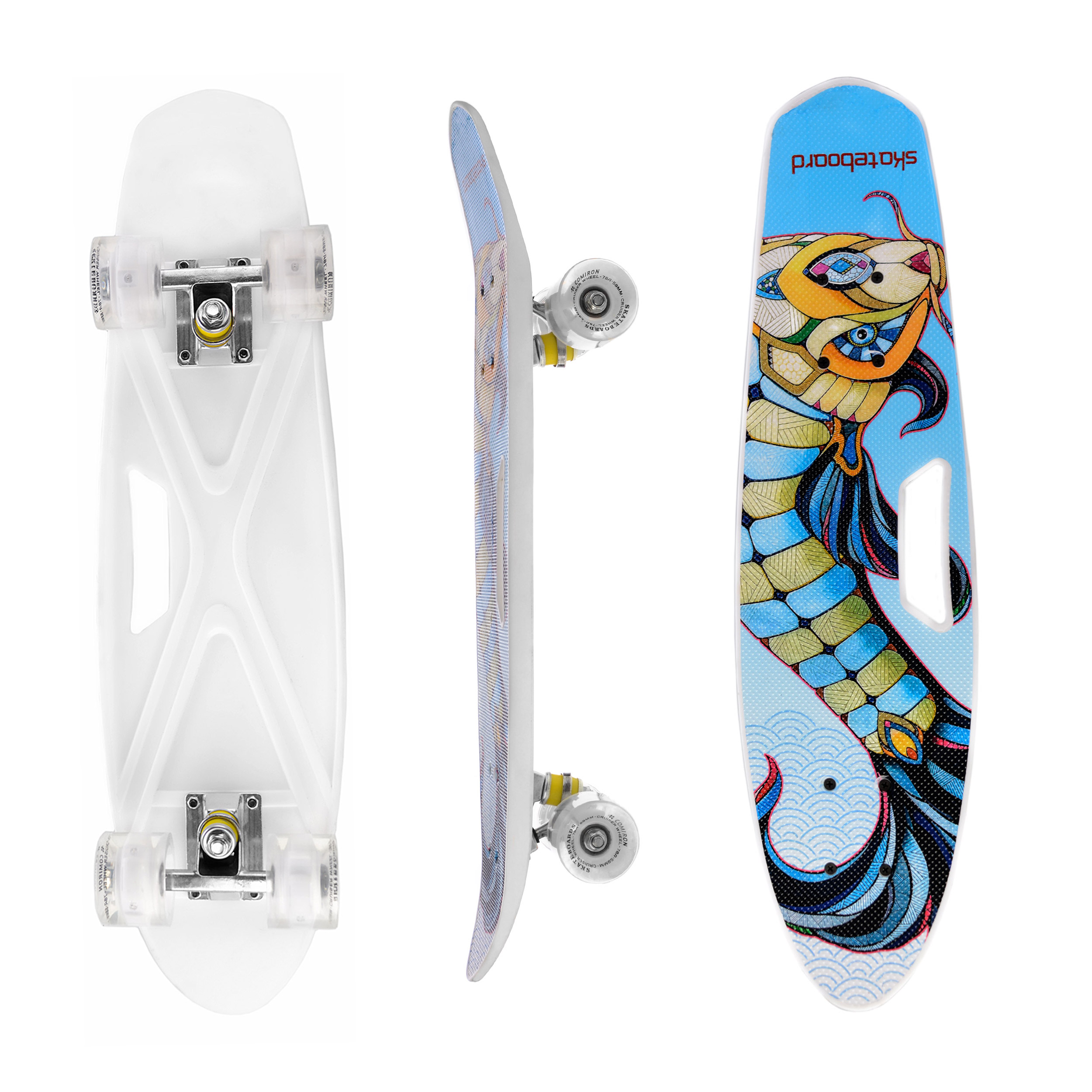 Пенни-борд Woohooo Magic Fish / полиуретановые колеса / уп 8