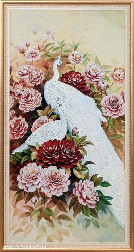 Картина гобелен 50х100 Жар-птицы /SI131 / KS4020-2 /  золотая нить 