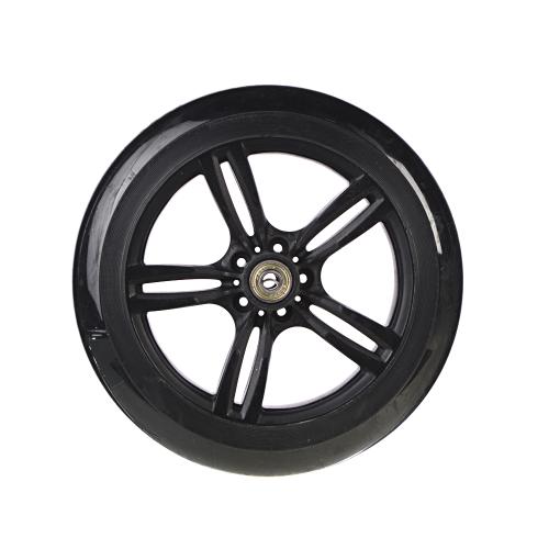 Колесо PU для самоката, обод пластиковый 200/40/34 мм с 2 подшипниками ABEC-7. не дисковый тормоз. /уп 30/ черное