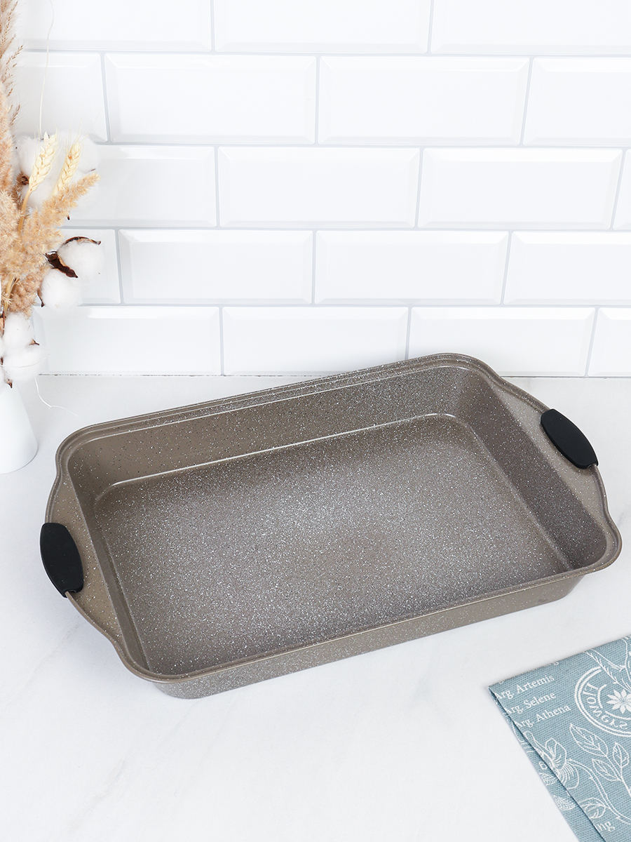 Противень 45х29х5,5 см Мрамор с силиконовыми ручками/ RSD-936 /уп 30/ 0.64/