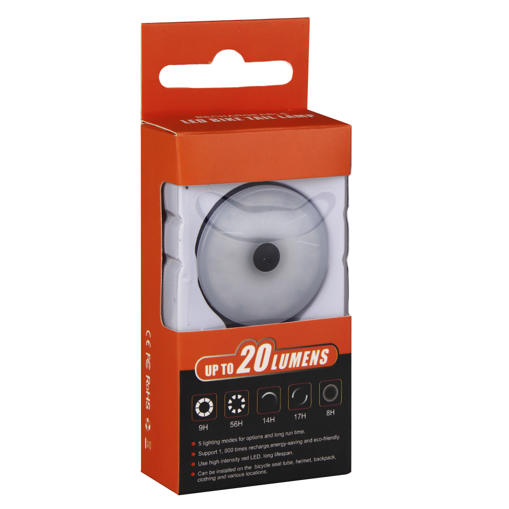 Фонарь задний COMIRON TA03 корпус: алюминий/ABS, IPX4; свет: 16LED, 20lm; аккум: 220mAh, USB; 5 режимов, голубой. /уп 30/
