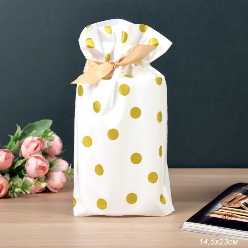 Мешочек подарочный набор 50 штук 15х23 см Золотые точки / YI1523-3 /уп 30/