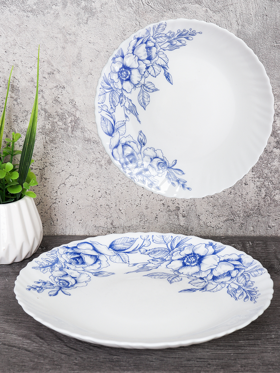 Тарелка 190 мм / LHP-75 (7367) /уп 6/72/ Цветы кобальт 