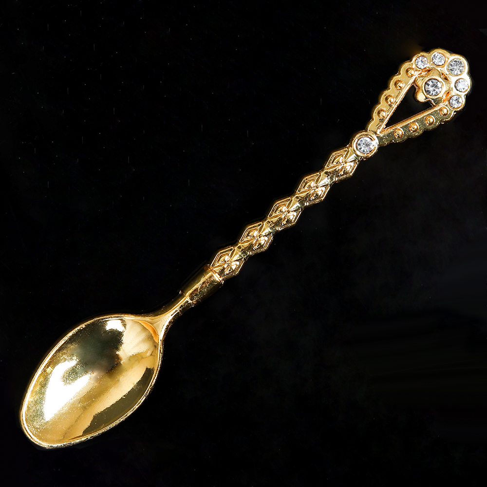 Сахарница 200 мл с ложкой / 210-1-золото /уп 48/