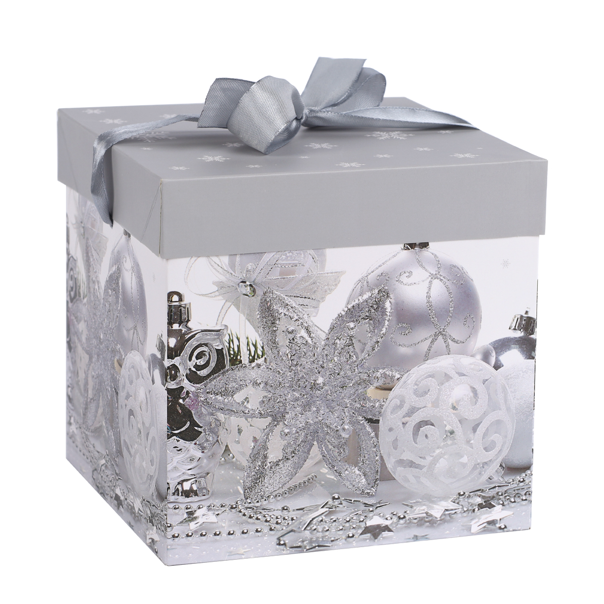 Коробка подарочная 15x15x15 см складная / BOX-068/1 /уп 12/840/Новый год