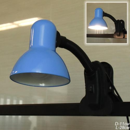 Светильник настольный на прищепке голубой / 108BXIAO-7 / Ex27 /уп 70/