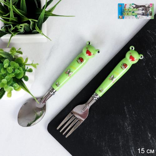 Столовые приборы 2 предмета / GRIN-359 /уп 288/ Лягушка