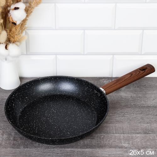 Сковорода 26х5 см антипригарное гранит /индукция / RSD-43 /уп 24/ 0,691/ Ручка с антискользящим эффектом
