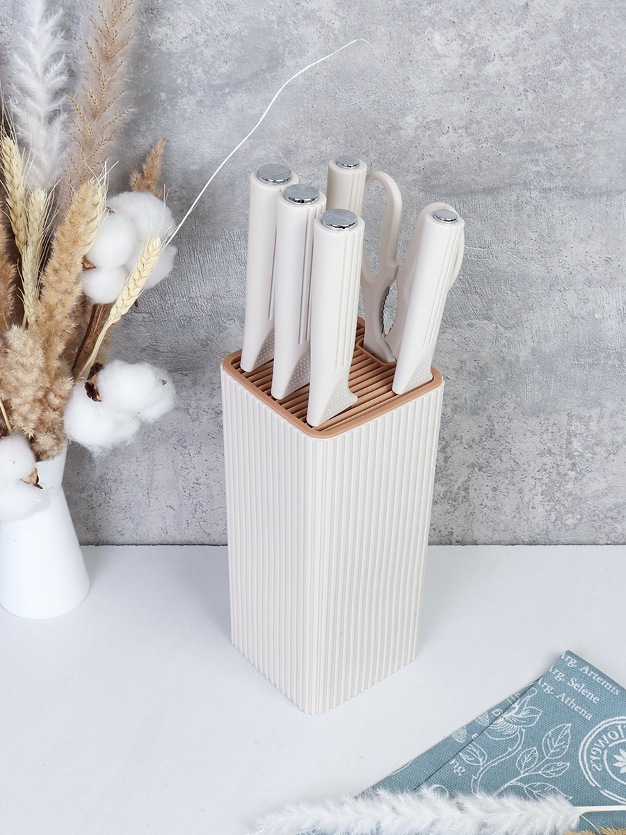 Набор кухонных ножей на подставке 7 предметов / YX-169 /уп 20/