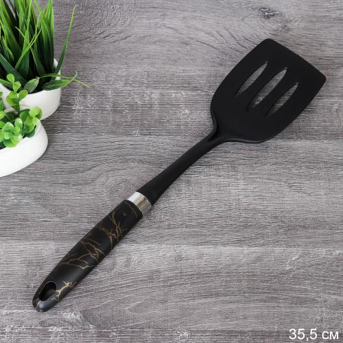 Лопатка с прорезями 35 см нейлон Черный Мрамор / LP-154 /уп 288/ 35,5х24х8,5/ 0,067