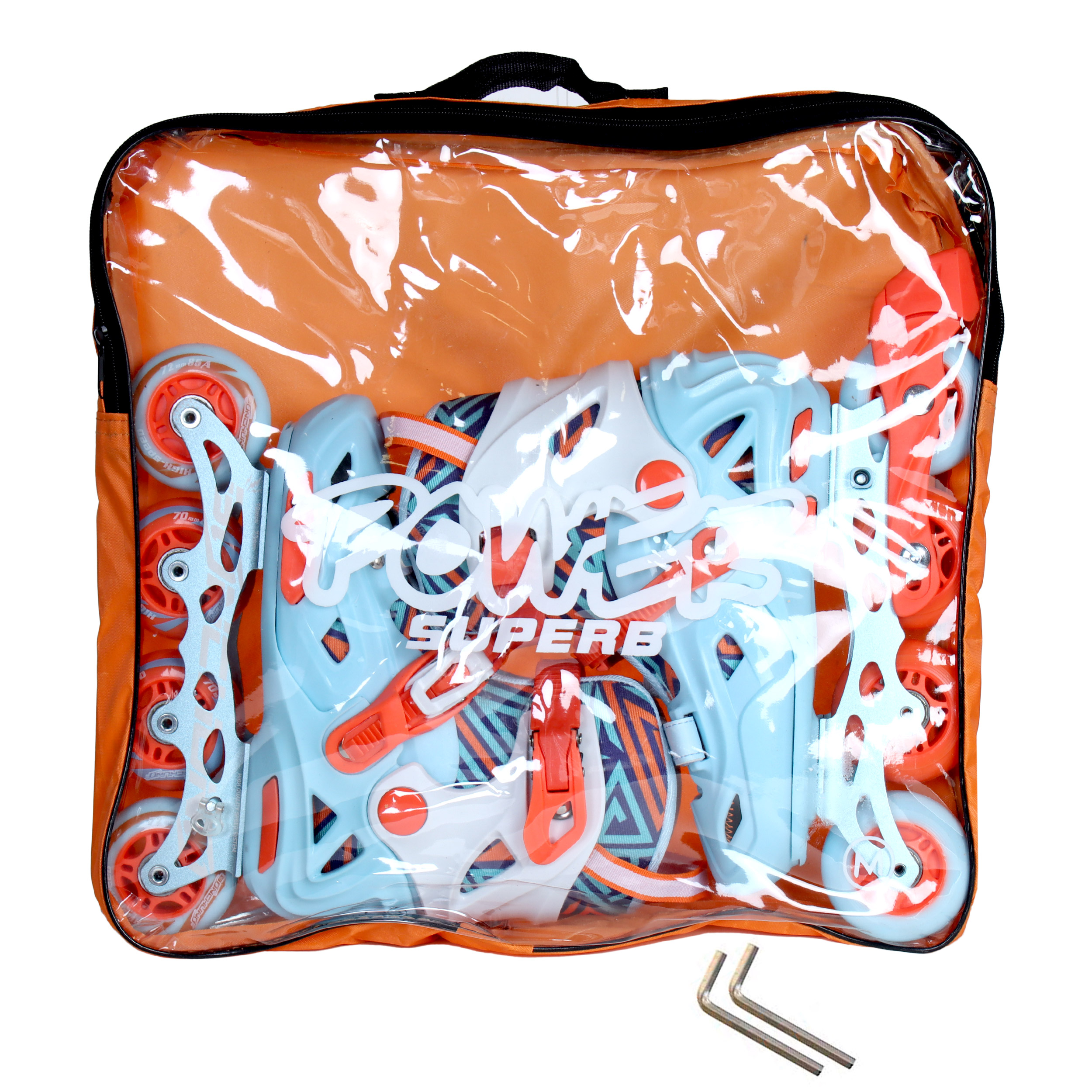 Роликовые фигурные коньки COMIRON  2022 M с блокировкой колёс /уп 6/ (35-38) оранжевые