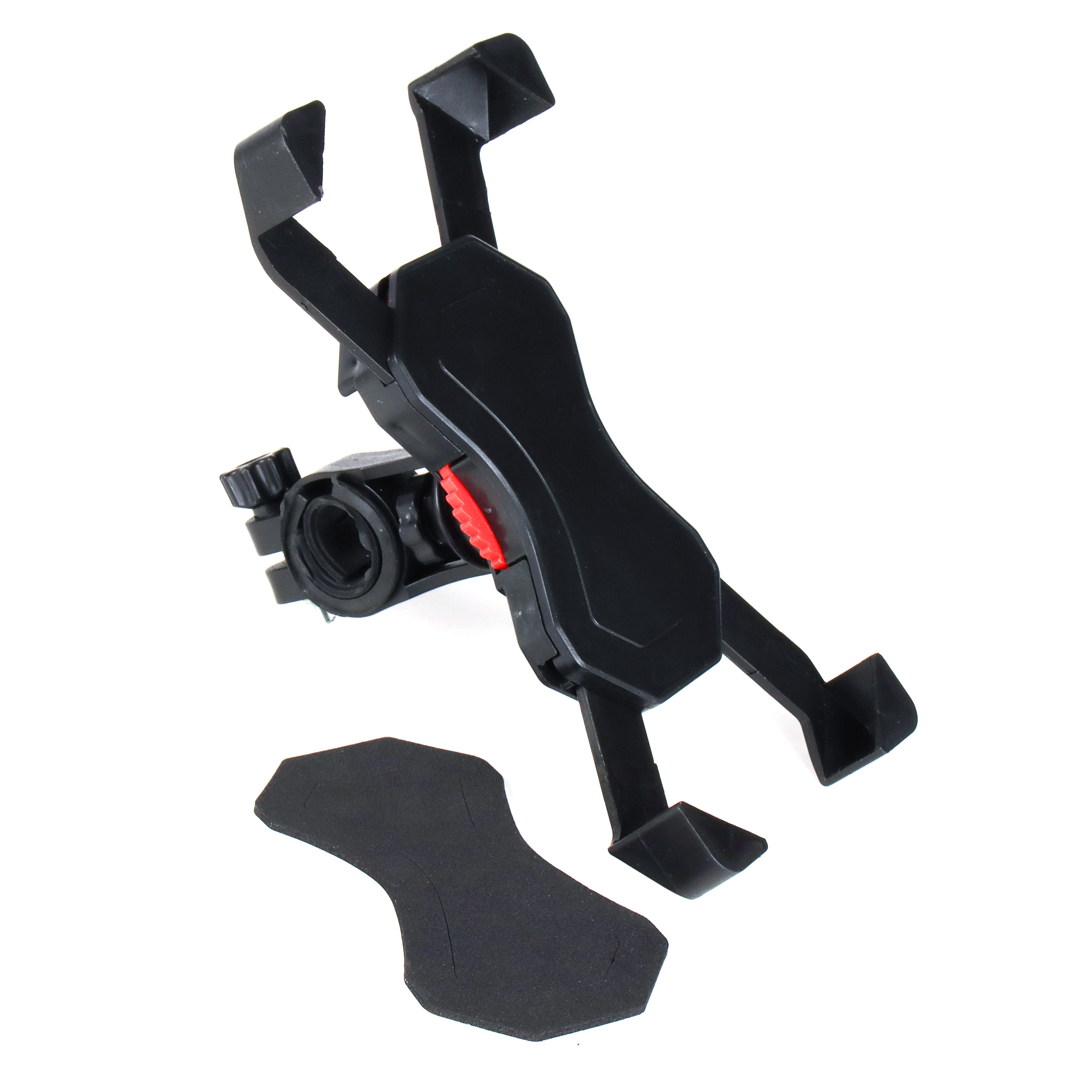 Держатель на руль для телефона пластиковый регулируемый. Чёрно-красный / UHPH-PP / уп 100