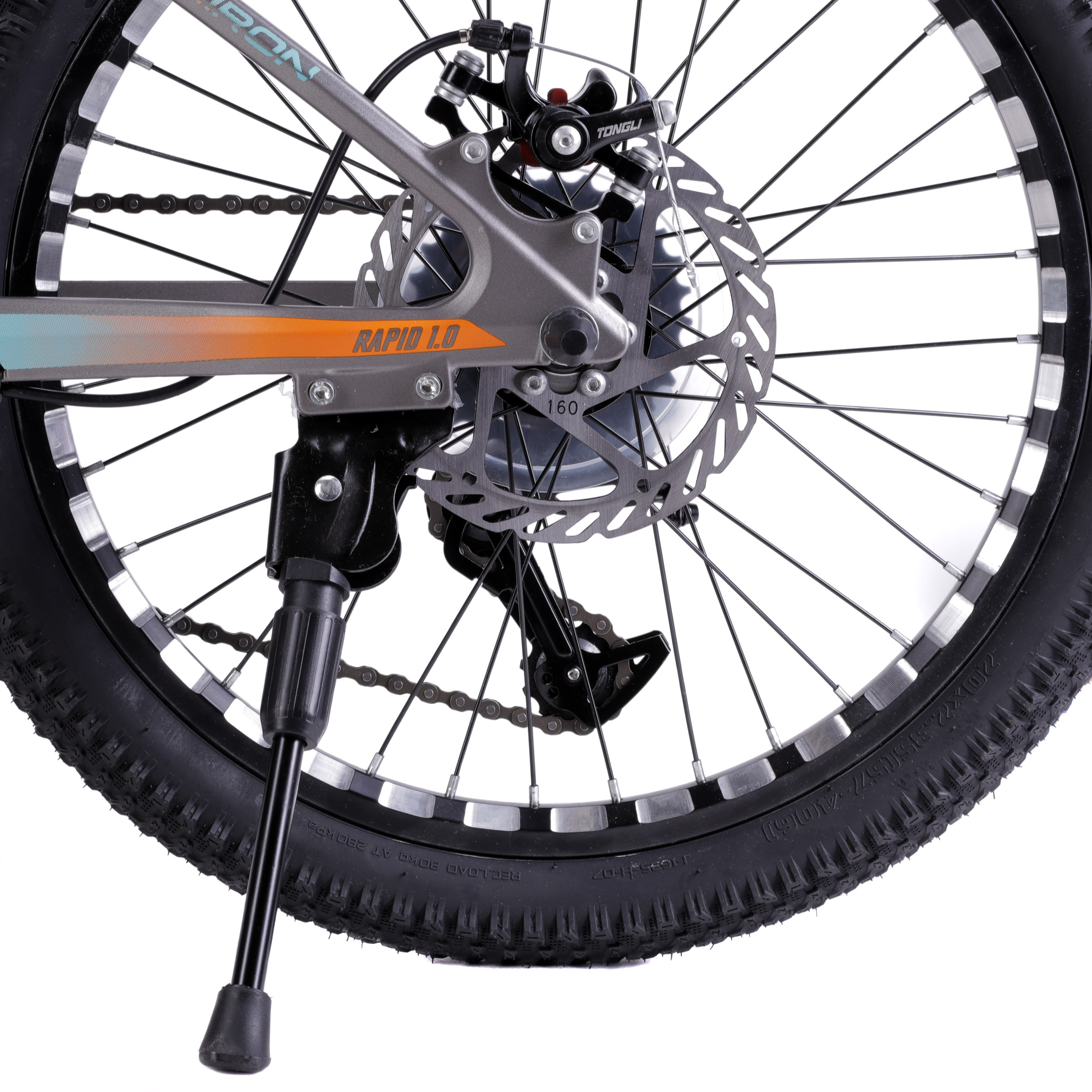 Велосипед 20" R20Ch COMIRON RAPID хром сланцево-серый оранжево-голубой неон