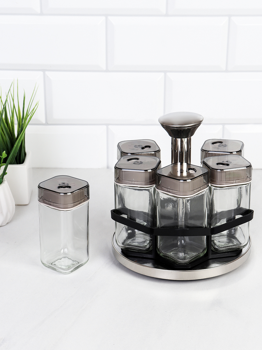 Набор для специй 6 предметов на подставке / J001 /уп 18/