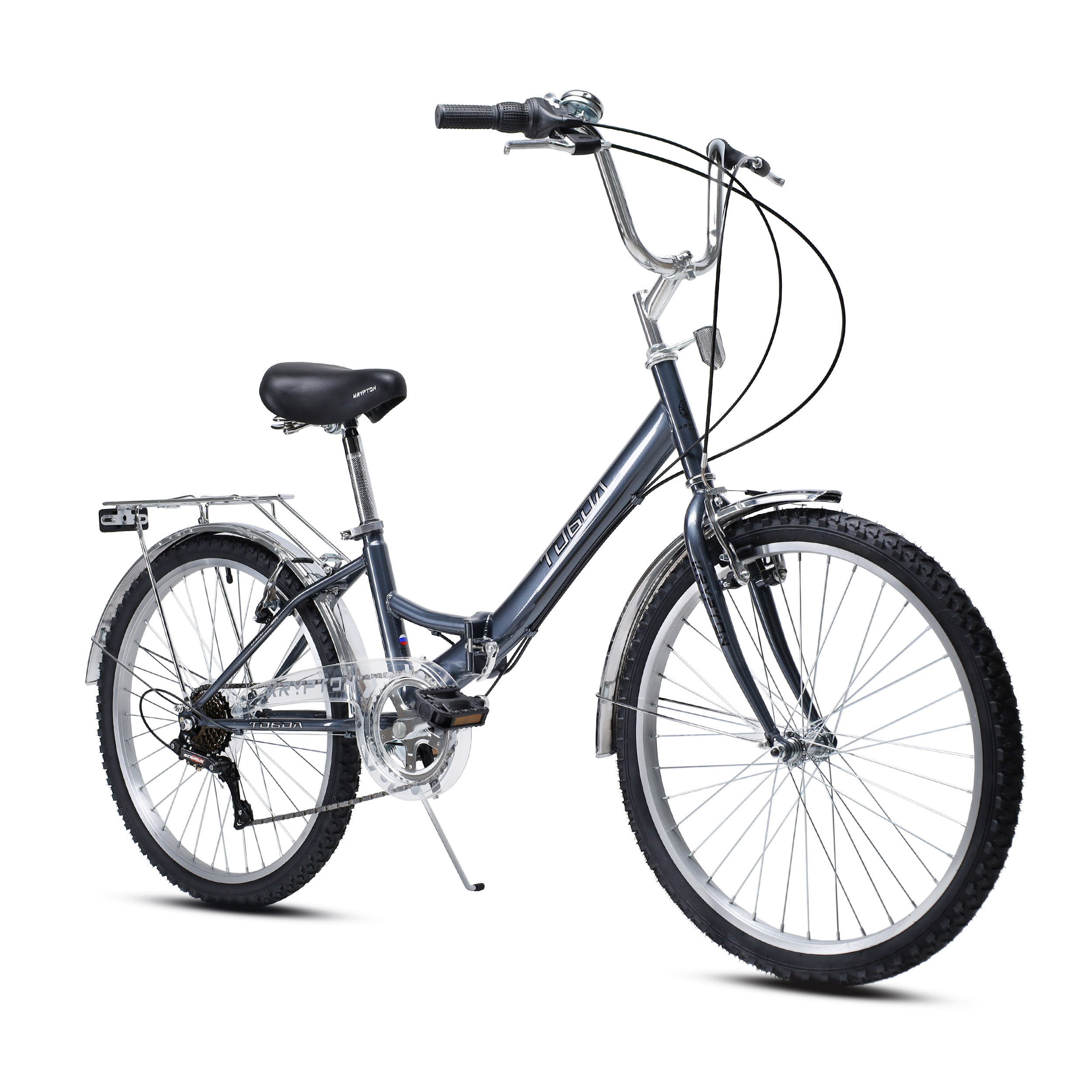 Велосипед 24" рама 14" 7sp KRYPTON ТОБОЛ складной серый