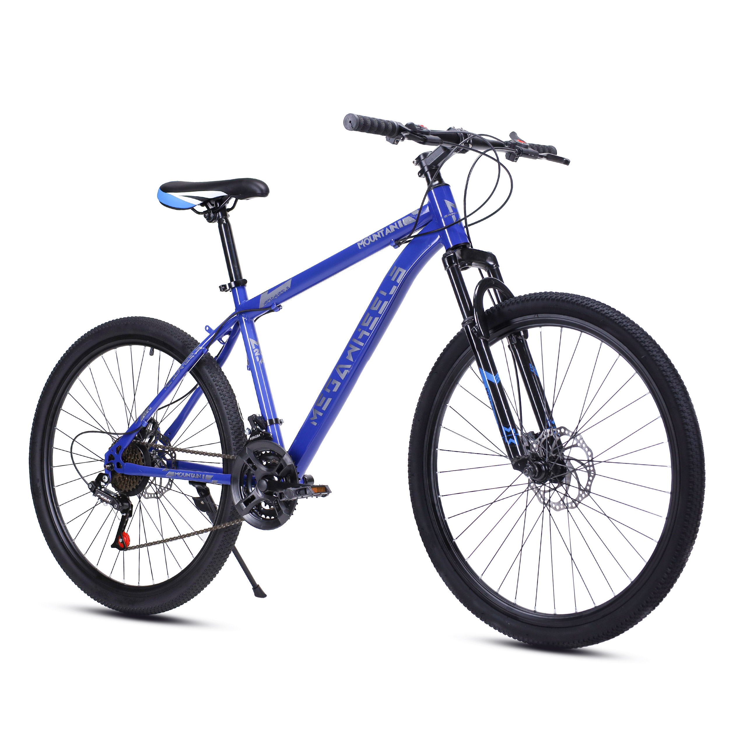 Велосипед 26" рама 17" 21sp MEGAWHEELS MOUNTAIN II чёрный-синий