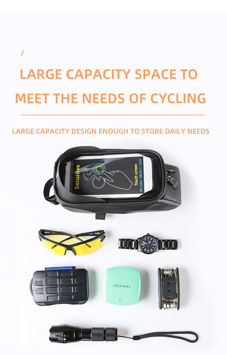 Сумка велосипедная на раму COMIRON "NARAMU" жёсткий EVA Hard Shell корпус водонепроницаемая отдел для смартфон с защитной блендой 23х14.5х8см  /уп 50/