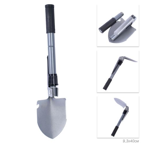 Лопата складная саперная ИРЕМЕЛЬ СПУТНИК-06 тол.1.5мм, дл.40см, лезвие 13x9.3см, термообр. углерод. сталь, 42-46°HRC, алюм. ручка, чехол/736829/уп30