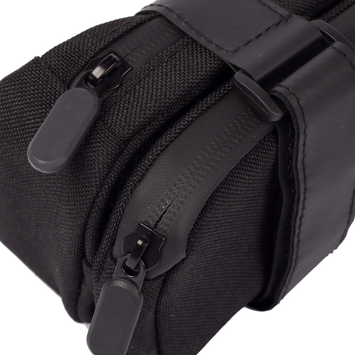 Сумка велосипедная подседельная ESLNF, материал 900DPU Polyester, отделение на молнии, доп съемное отделение, 12х9х6см, 0.5л, 97гр, Черная /уп 50/