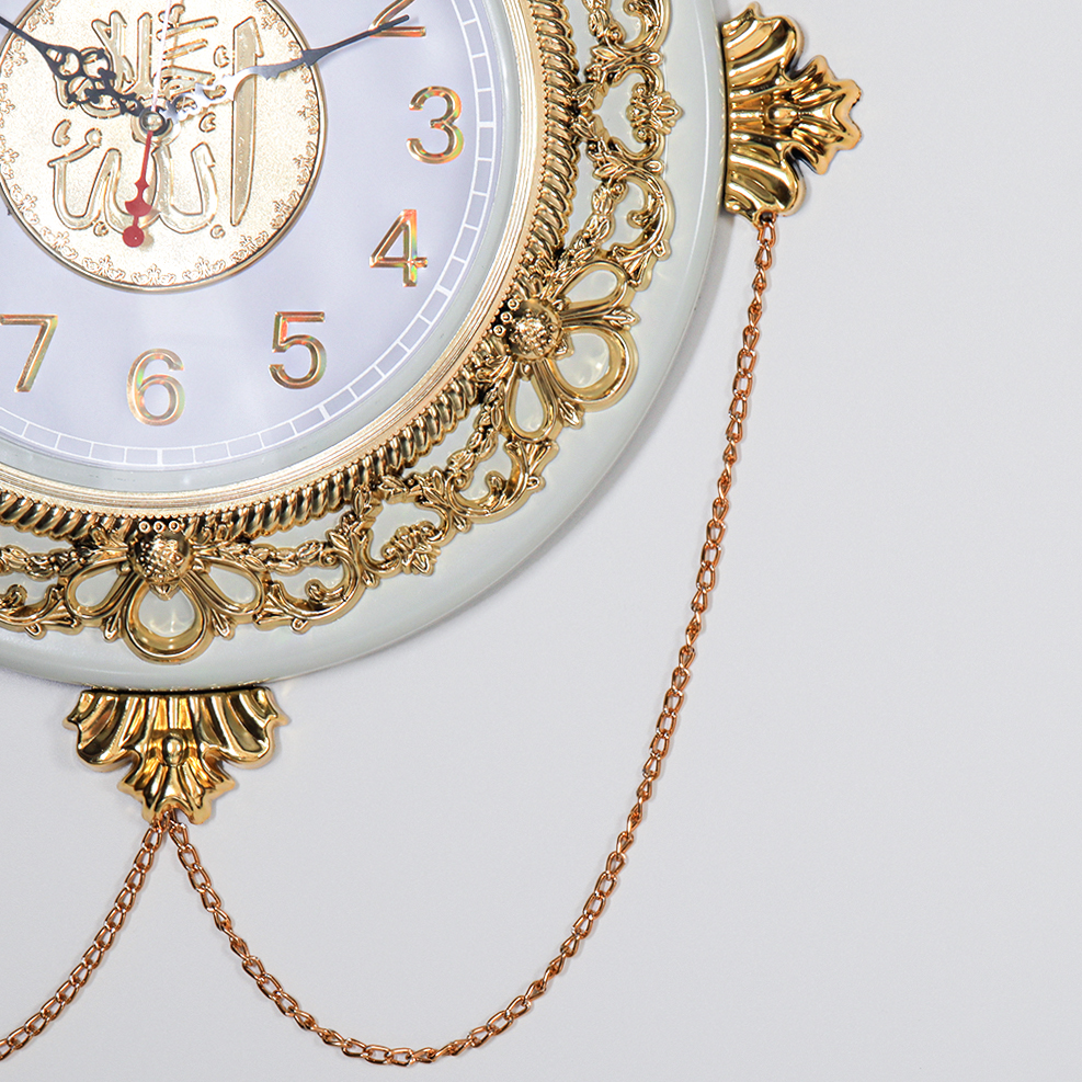 Часы Мусульманские 40 см / 3033W /уп 12/с цепочкой
