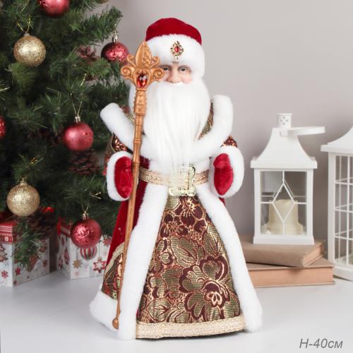 Фигурка Дед Мороз 40 см красный кафтан / DA48-16 /уп 18/музыкальный