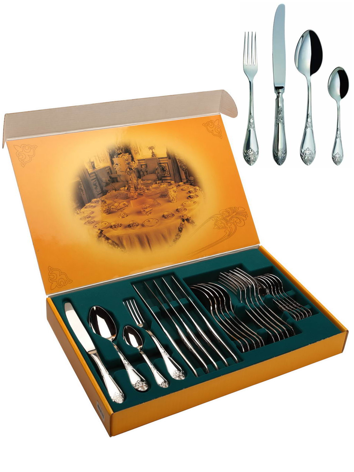 Столовые приборы 24 предмета Дворцовый М-12 / СН-24М17ЦМГ /уп /