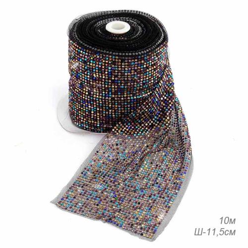 Лента-сетка со стразами 9 метров ширина 11,5 см / HCC-A10 /уп 15/