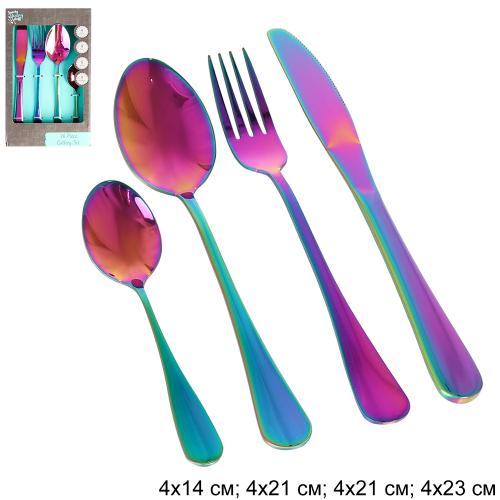 Столовые приборы 16 предметоф 4 персоны / WS-16- Rainbow /уп 12/ п/у