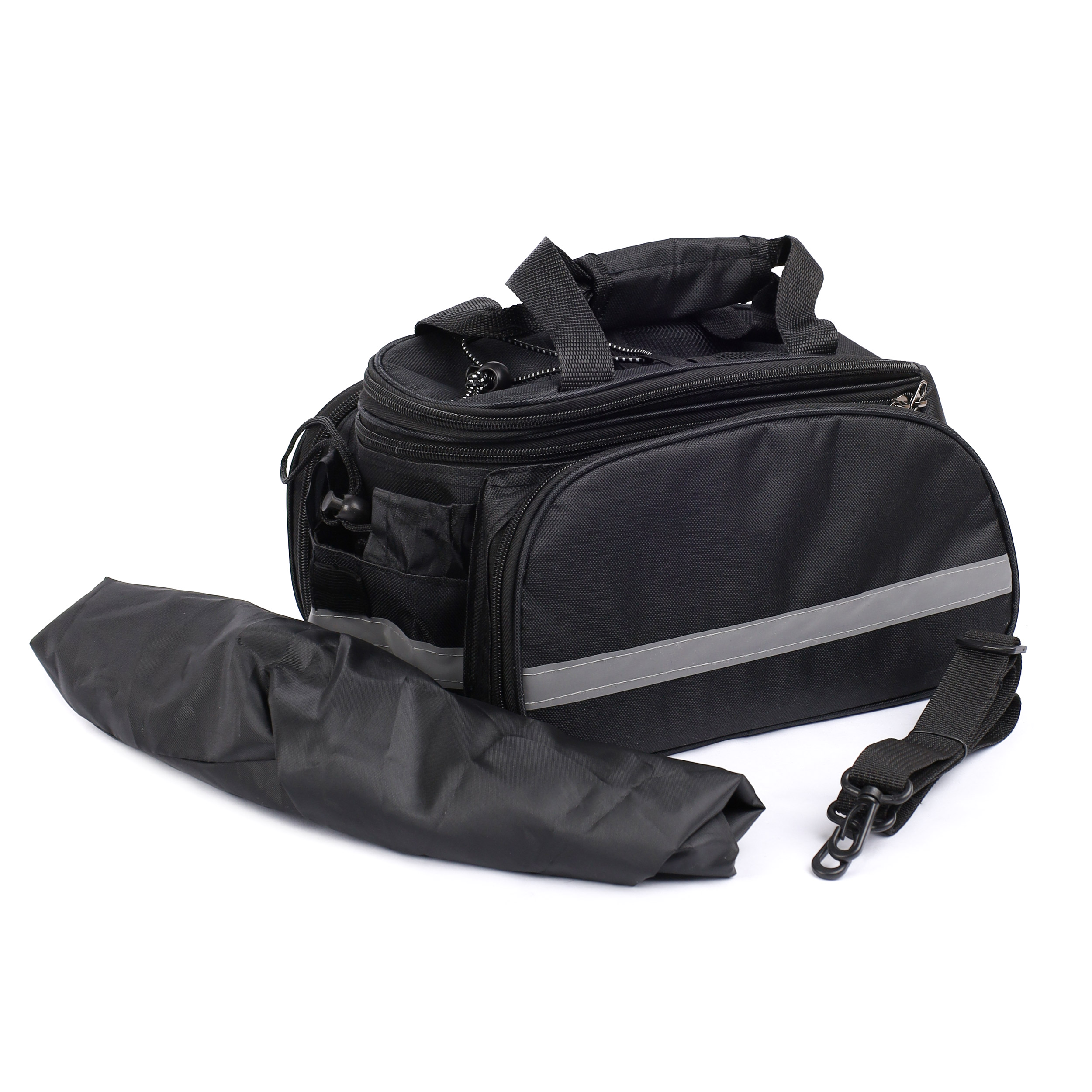 Сумка велосипедная на багажник COMIRON PATAGONIA, основные отсеки на молнии, крепление velcro,  Размер 17х28х32см /уп 30/