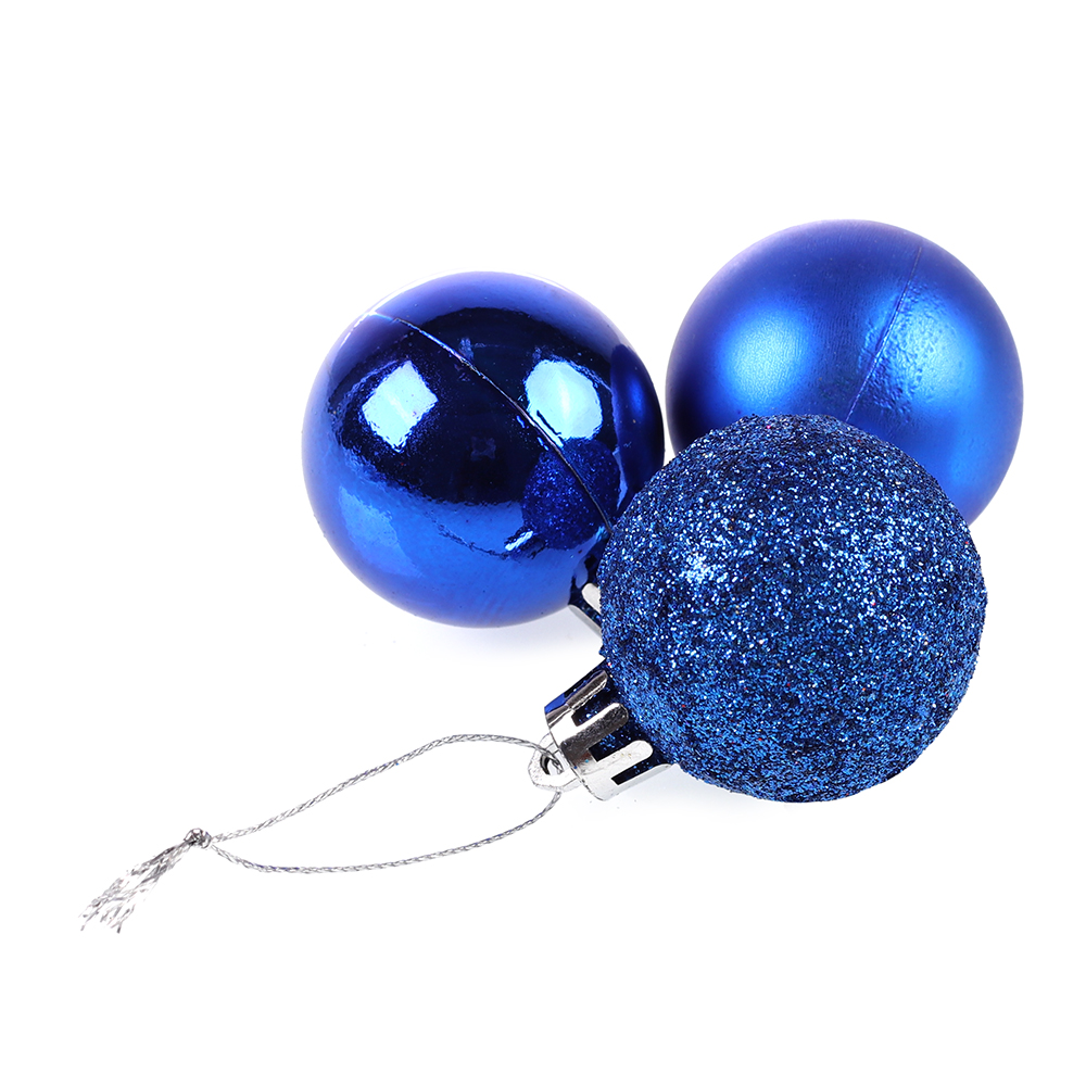 Елочные шары 12 штук 4 см / HX-12/4 /уп 192/ синий