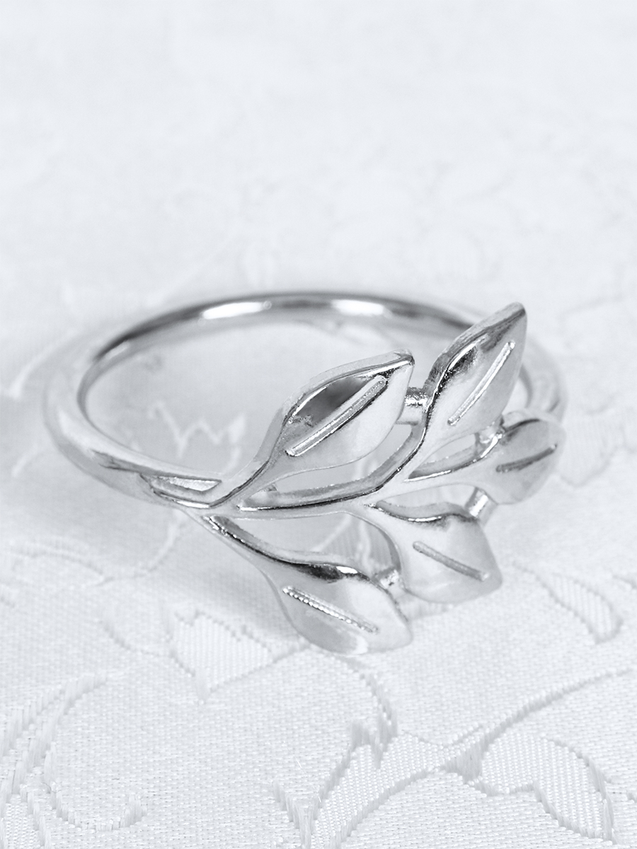 Кольца для салфеток 6 штук Веточка Серебро / JG05-5 /уп 200/ 8 марта/ подарок для женщины