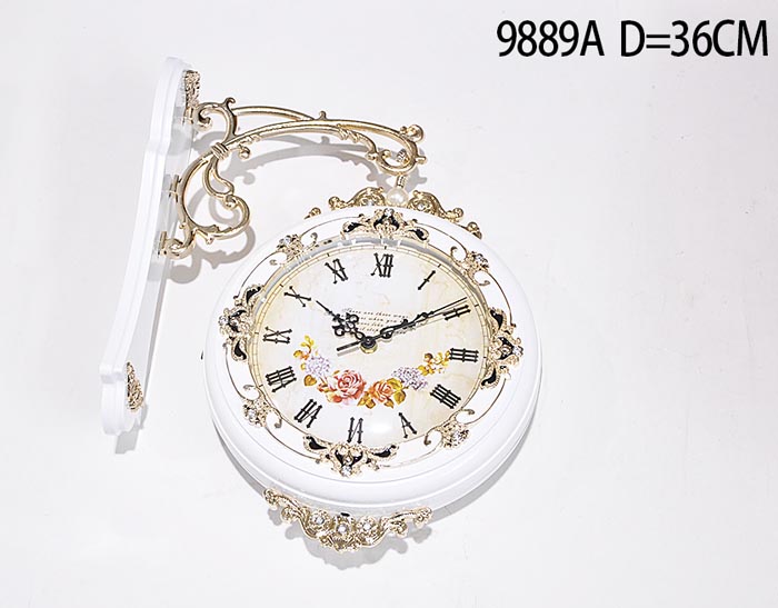 Часы настенные двухсторонние Вокзальные 26 см / 9889A /уп 6/белые