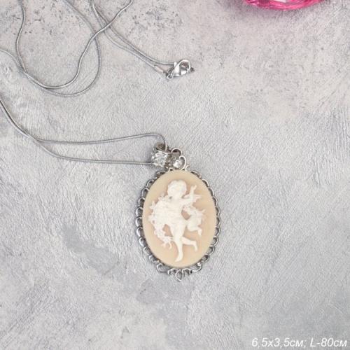 Подвеска-кулон на цепочке 80 см Ангел / 51/16/85 /уп 12/серебро