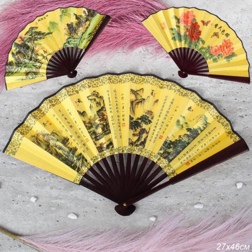 Веер 27 см бамбуковая основа / 622-9 /уп 5/600/