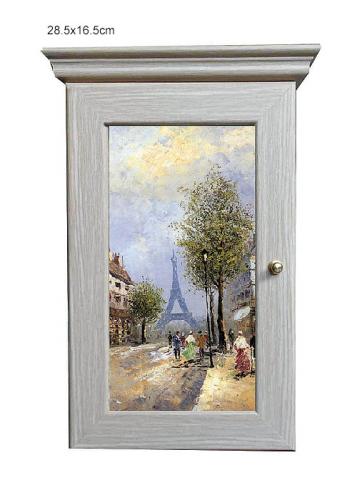 Ключница 16х28 см Утро в Париже / B-069 / белый дуб