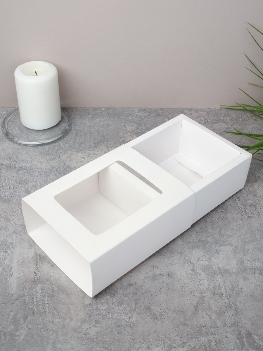 Коробка подарочная складная 14х11х5,2 см / W1411 /уп 12/600/белая