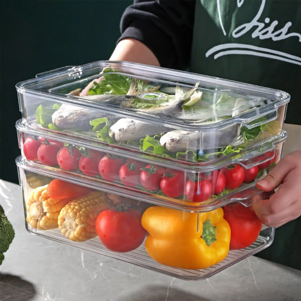 Контейнер для холодильника с крышкой 3,5 л / 2939-B /уп 18/ Пластик