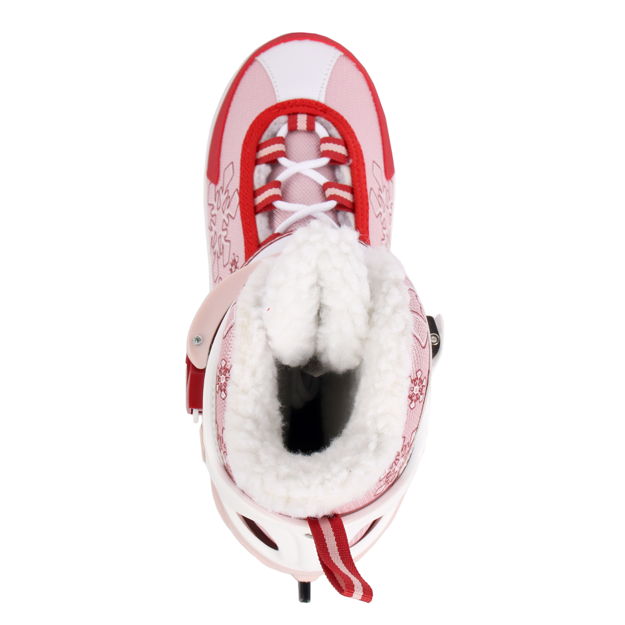 Коньки ледовые раздвижные COMIRON / S /уп 6/ (31-34) розовые