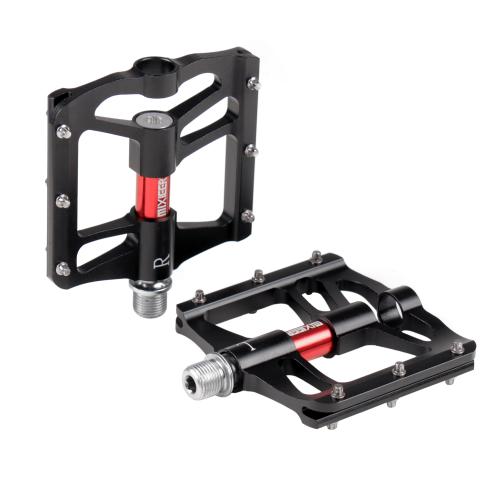 Педаль EXPERT MIXIEER SKILUR, 9/16 резьба, CNC корпус, 3 пром. подшипника, 105х99мм, с рефлектором, CR-MO ось, black-red, 1 пара, инд.уп /уп30/