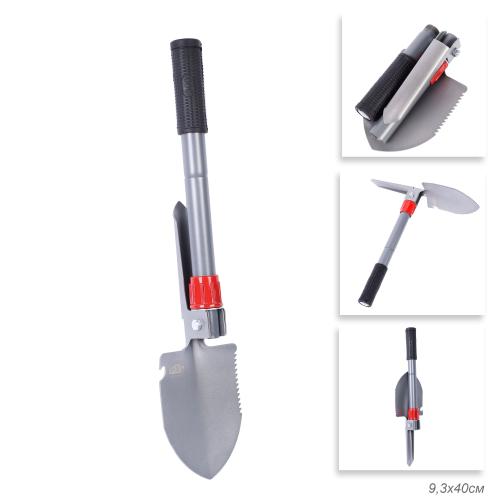 Лопата складная саперная ИРЕМЕЛЬ СПУТНИК-05 тол.1.5мм, дл.40см, лезвие 13x9.3см, термообр. углерод. сталь, 42-46°HRC, алюм. ручка, чехол/736828/уп30