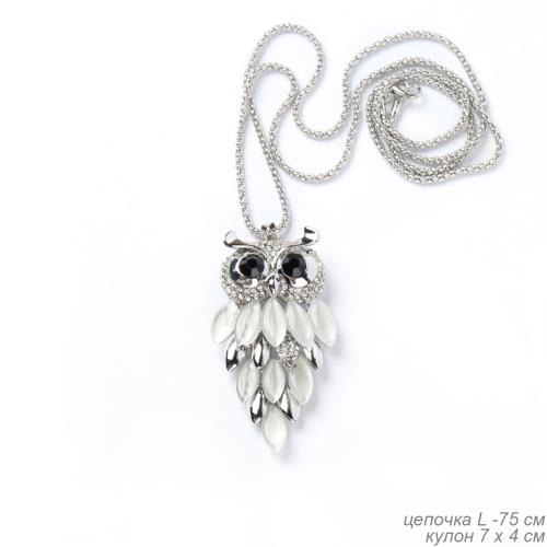 Подвеска-кулон на цепочке Сова / YD10131/1 /уп 12/ серебро