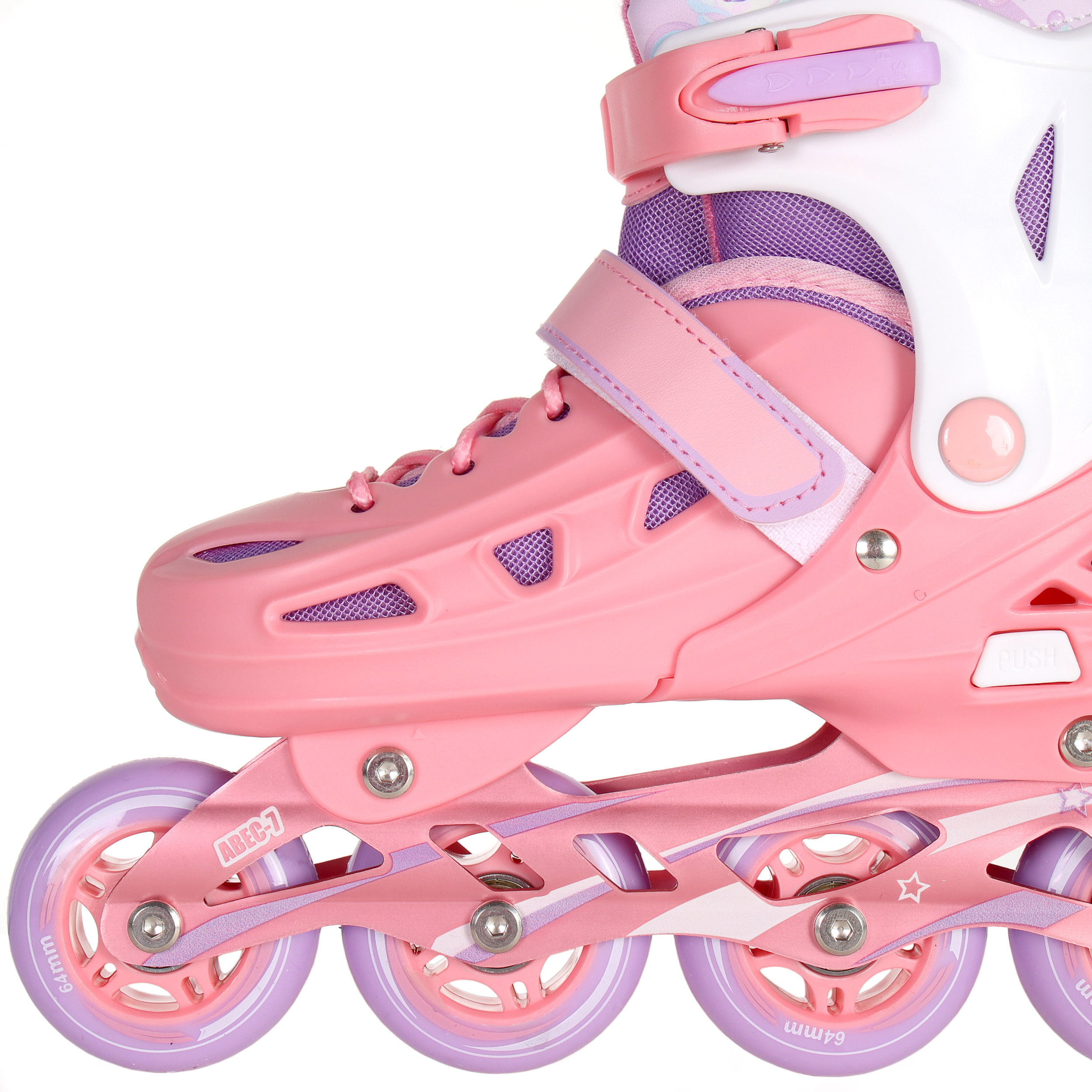 Роликовые коньки COMIRON / 199 S /уп 6/ (31-34) розовые