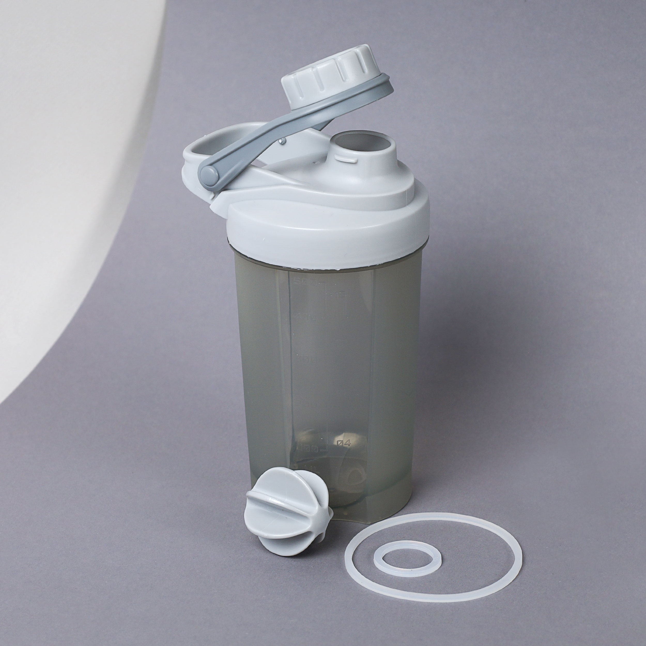 Бутылка/Шейкер COOLRAY SHSB-500 серая, для спортивного питания 500ML/уп60