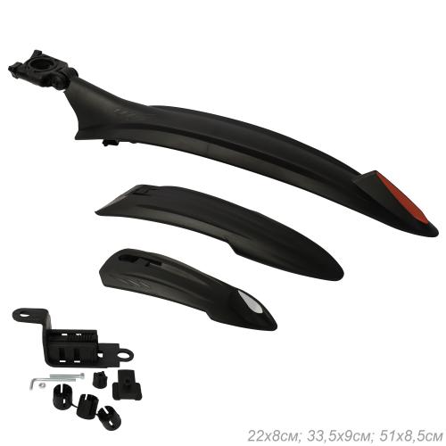 Крылья для велосипеда для колёс на 26-29". COMIRON Nature Block. комплект 2 шт. Цвет: Черный. /уп 50/