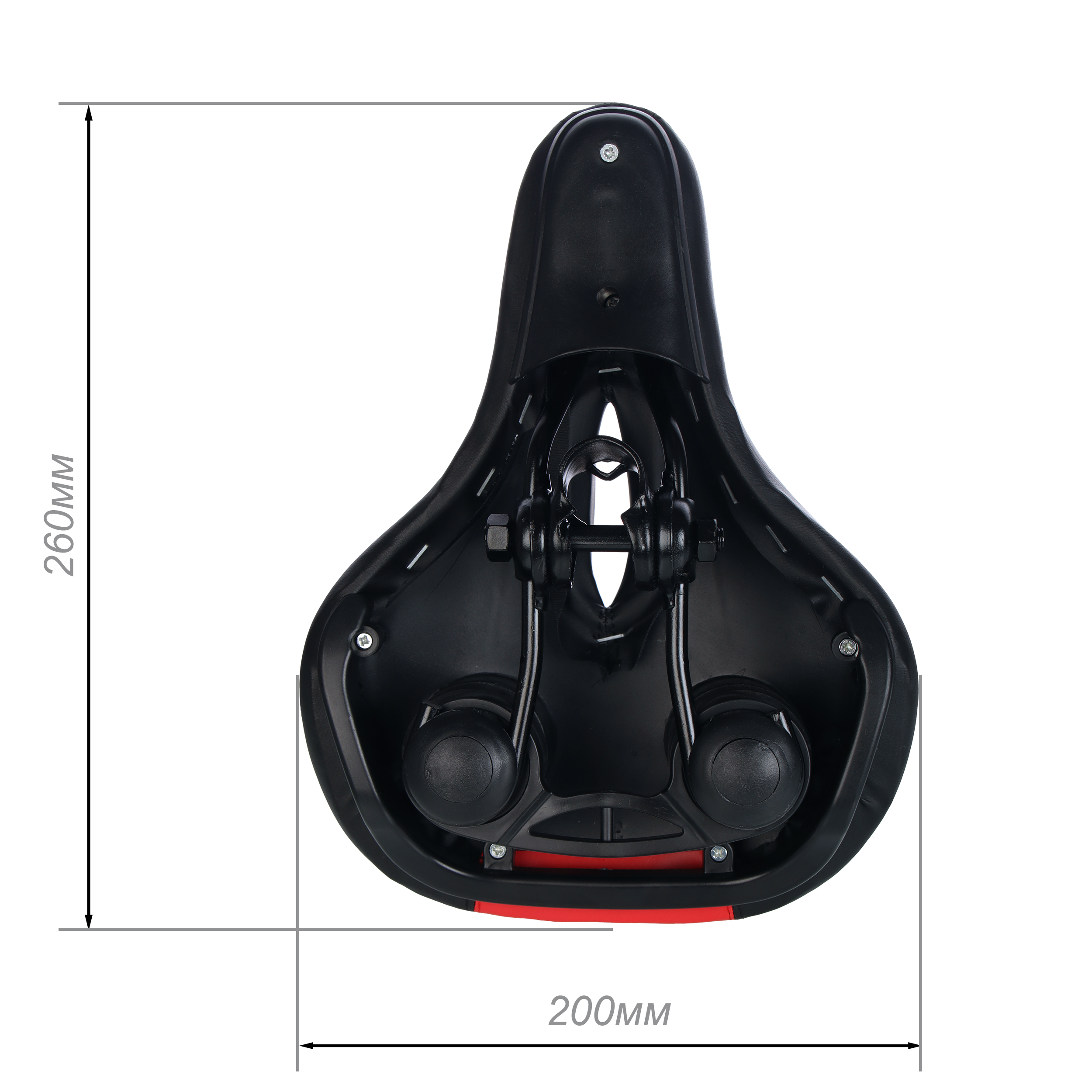 Седло для велосипеда комфортное Krypton HAY-AZ-006 чёрно-красное /уп 25/